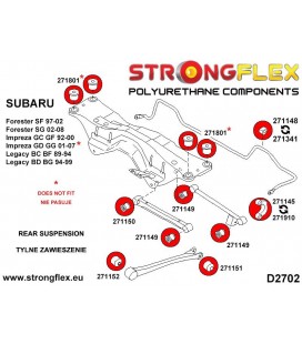 276037A: Rear suspension bush kit SPORT