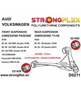 021459A: Front wishbone bush sport / rear wishbone bush SPORT