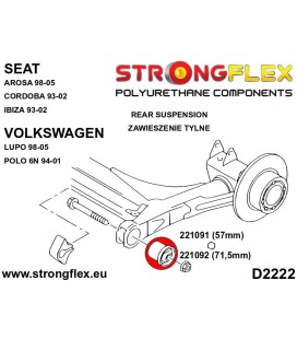 221092A: Rear beam bush 71,5mm SPORT