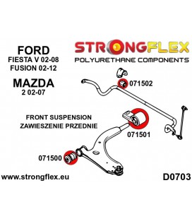 076150A: Front suspension bush kit SPORT