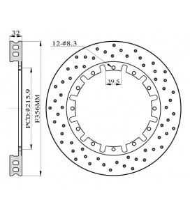 Brake rotors drilled for Big Brake Kit 356mm 2015+