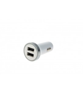 Car Charger 12-24V 2xUSB 2.4A White Type 2