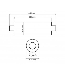 Center Muffler 63,5mm TurboWorks RS 409SS 300mm