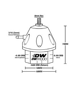 DeatschWerks DWR1000 Adjustable Fuel Pressure Regulator AN6