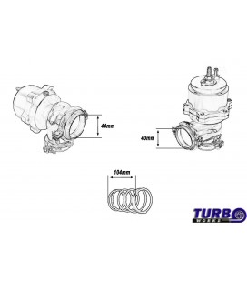 External WasteGate TurboWorks 44mm 1,0 Bar V-Band Black