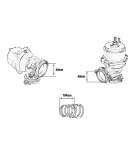 Išorinis WasteGate TurboWorks 44mm 1,0 Bar V-Band mėlynas