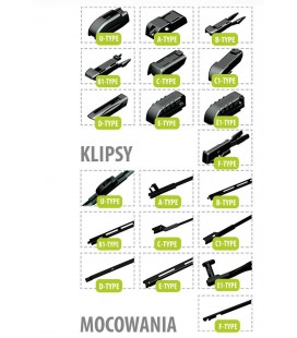 Flat Frameless silicon Multitype wiperblade 550 mm