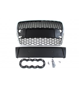 Bamperio grotelės AUDI A6 C6 RS-STYLE (chrominės juodos) (04-09)