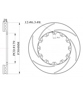 Brake rotors drilled for Big Brake Kit 286mm 2011+