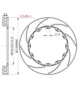 Brake rotors drilled for Big Brake Kit 330mm 2009-2011