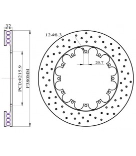 Brake rotors drilled for Big Brake Kit 380mm 2011+