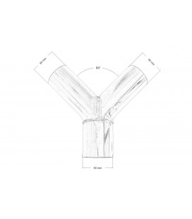 Exhaust tee 90st 60/60mm 304SS