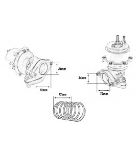 External WasteGate TurboWorks 34mm 0,5 Bar Silver