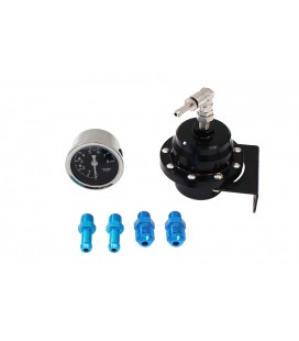 Fuel pressure regulator TurboWorks AN6 with gauge BLACK