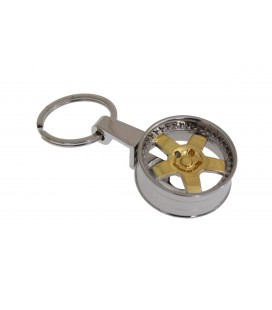 Keychain car rim gold