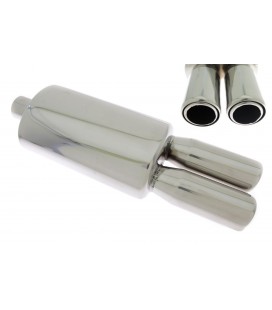 Rear Muffler TurboWorks 2x76mm inlet 63,5mm