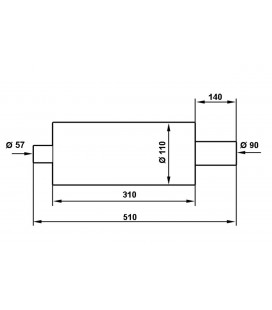 Rear Muffler TurboWorks 90mm inlet 57mm