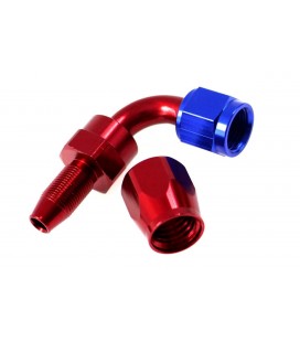 Reusable swivel hose end 90° AN8