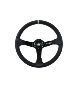 Steering wheel SLIDE 350mm offset:80mm Carbon Silver Strip