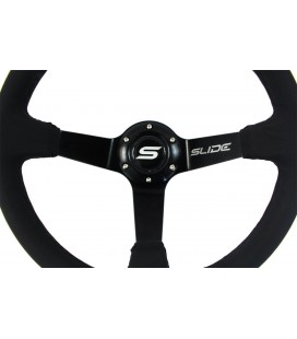 Steering wheel SLIDE 350mm offset:80mm Leather Black