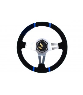 Steering wheel SLIDE 350mm offset:80mm Leather Blue