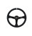 Steering wheel SLIDE 350mm offset:80mm Leather Silver Strip