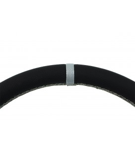 Steering wheel SLIDE 350mm offset:80mm Leather Silver Strip