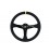 Steering wheel SLIDE 350mm offset:80mm Leather Yellow Strip
