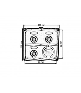 Switch Panel 12V SPSTON-OFFx3, 2xUSB, 2B 15A IP68