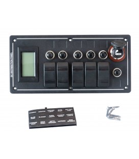 Jungiklių panėlė ALU,ON-OFFx5, 1xZ, BA 3x5A 2x10A 1x15A IP68