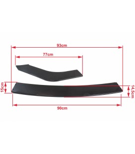 Universal front bumper splitter 3pcs. Carbon Look