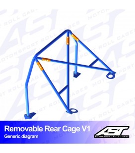 Roll Bar BMW (E36) 3-Series 3-doors Compact RWD REMOVABLE REAR CAGE V1
