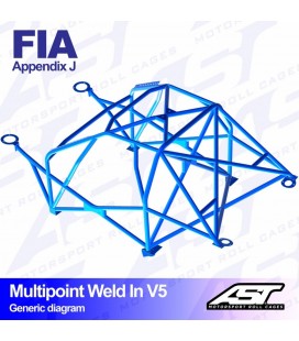 Roll Cage AUDI 100/200 (C3 Typ44 ) 4-doors Sedan Quattro MULTIPOINT WELD IN V5