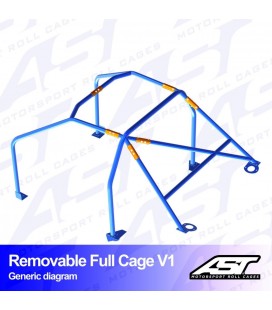 Roll Cage AUDI 100/200 (C3 Typ44 ) 4-doors Sedan Quattro REMOVABLE FULL CAGE V1