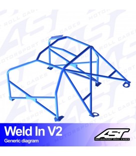 Roll Cage AUDI A3 / S3 (8L) 3-doors Hatchback FWD WELD IN V2