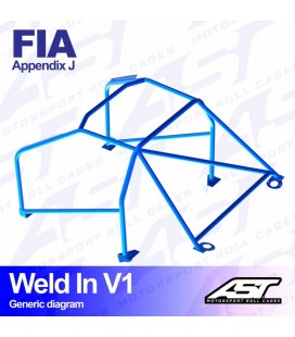 Roll Cage AUDI Coupe (B2) 2-doors Coupe FWD WELD IN V1