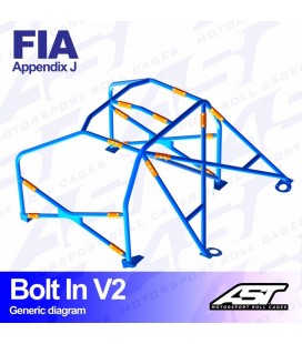 Roll Cage AUDI Coupe (B3) 2-doors Coupe Quattro BOLT IN V2