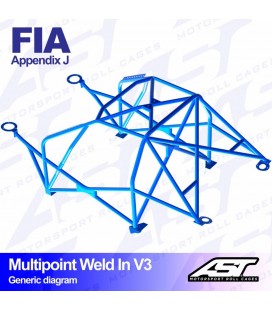 Roll Cage BMW (E28) 5-Series 4-doors Sedan RWD MULTIPOINT WELD IN V3