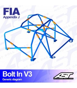 Roll Cage BMW (E36) 3-Series 2-doors Coupe RWD BOLT IN V3