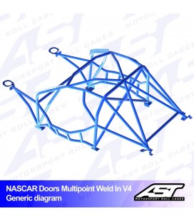 Roll Cage BMW (E46) 3-Series 4-doors Sedan RWD MULTIPOINT WELD IN V4 NASCAR-door