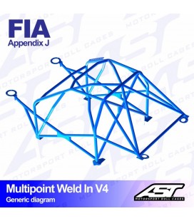 Roll Cage BMW (E90) 3-Series 4-doors Sedan RWD MULTIPOINT WELD IN V4