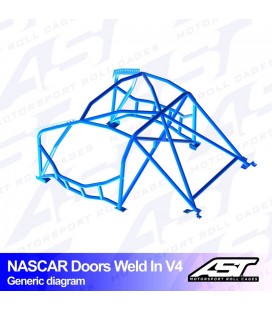 Roll Cage BMW (F87) 2-Series 2-doors Coupe RWD WELD IN V4 NASCAR-door