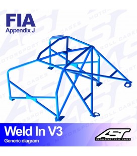 Roll Cage CITROËN AX (Phase 1/2 ) 3-doors Hatchback WELD IN V3