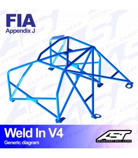 Roll Cage FIAT 124 4-doors Sedan WELD IN V4