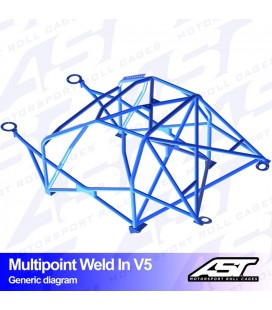 Roll Cage FIAT Panda (Type 141) 3-doors Hatchback 4x4 MULTIPOINT WELD IN V5