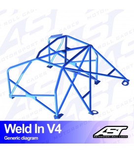 Roll Cage FIAT Panda (Type 141) 3-doors Hatchback 4x4 WELD IN V4