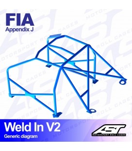 Roll Cage FIAT Seicento (Type 187) 3-doors Hatchback FWD WELD IN V2