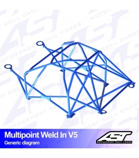 Roll Cage FORD Fiesta (Mk3) (GFJ) 3-doors Hatchback MULTIPOINT WELD IN V5