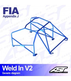 Roll Cage FORD Fiesta (Mk3) (GFJ) 3-doors Hatchback WELD IN V2