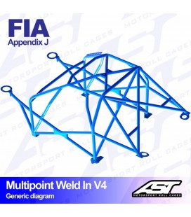 Roll Cage HONDA Civic (EG/EH) 3-doors Hatchback MULTIPOINT WELD IN V4